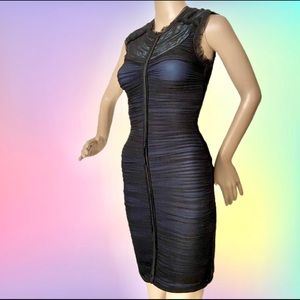 Blue Stretch Sleeveless Cocktail Sheath Dress Zip